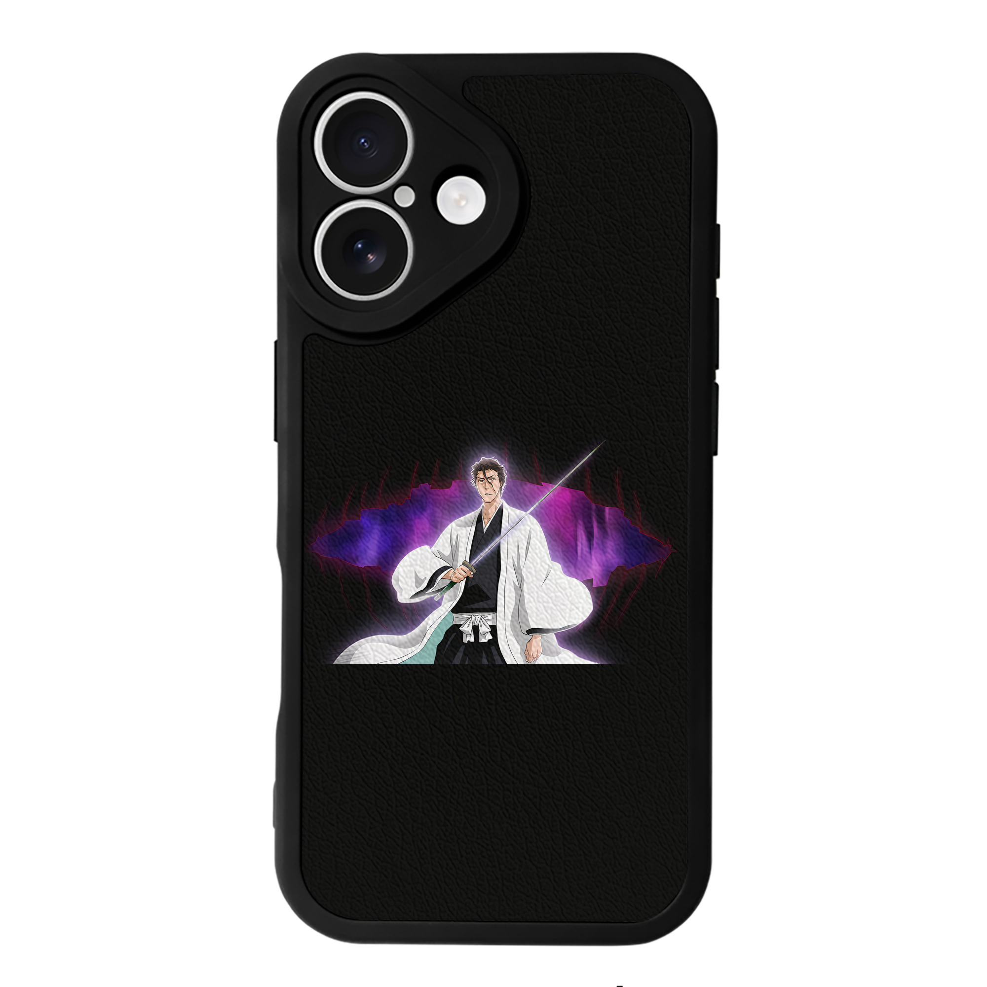 （画像用） ブリーチ 藍染 惣右介（あいぜん そうすけ） BLEACH Aizen Sousuke 【iPhone 16シリーズ対応】シリコンスマホケース（レザー調） 材質：シリコン